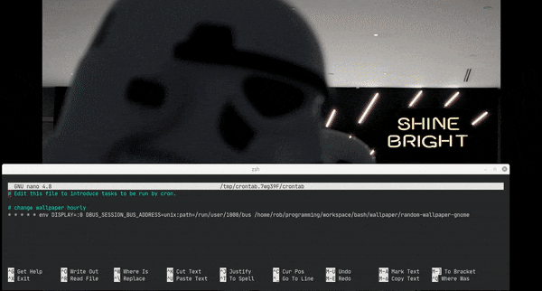 demo of changing wallpaper