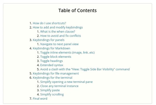 toc with basic styles 2