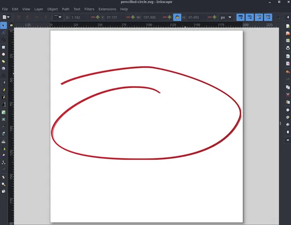 Circular line drawn in Inkscape illustrator