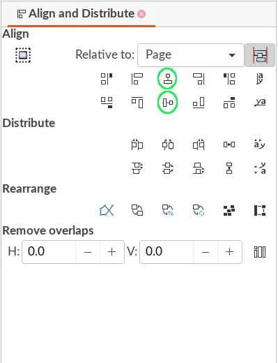 align and distribute tab highlighted