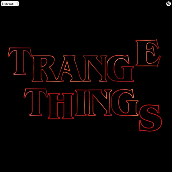 The title of the TV series 'Stranger Things' is zoomed in. Some letters are truncated (offscreen). Some of the letters in view are in offset vertical positions. The text has a reddish neon appearance.