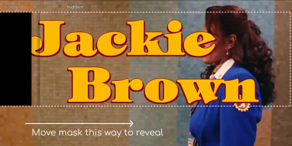 Demonstrating the intial position and movement of mask. The transparent portion of the gradient is positioned over the title initially to hide it. It is moved through the mask-position property