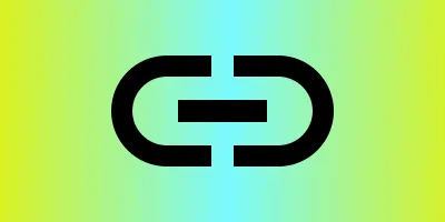 An icon for a link, which looks like a side profile of the link of a chain, is shown against a yellowish green gradient.