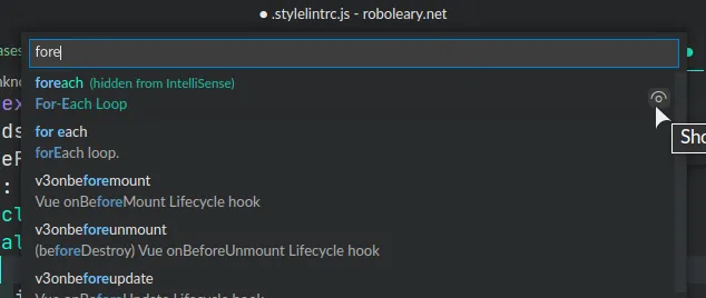 Demo of disabling builtin snippet