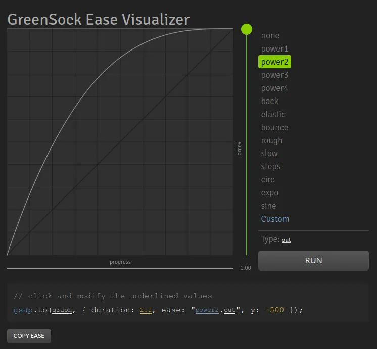 gsap ease visualizer