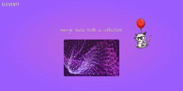 Two different coloured strands of a mesh are twisting together in the center of frame. This is cast againt a soft purple background with the eleventy possum floating beside it on a balloon.