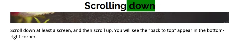 scrolling up style of heading