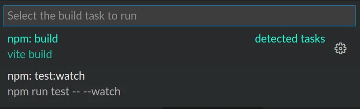 build task command palette