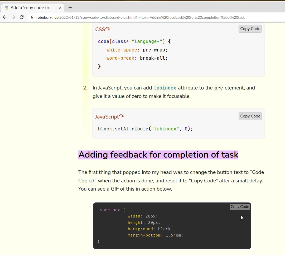 navigating to an URL with a text fragment showing the highlighted text in the body of the webpage