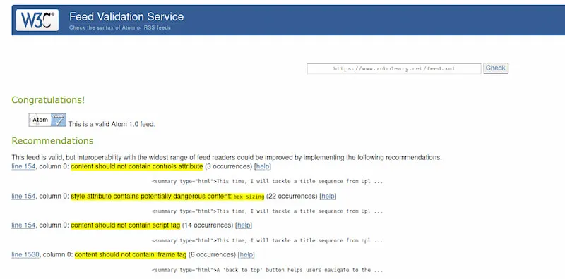 validator valid result