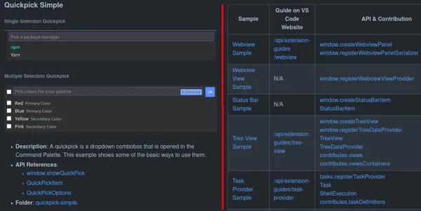 comparsion of example repos