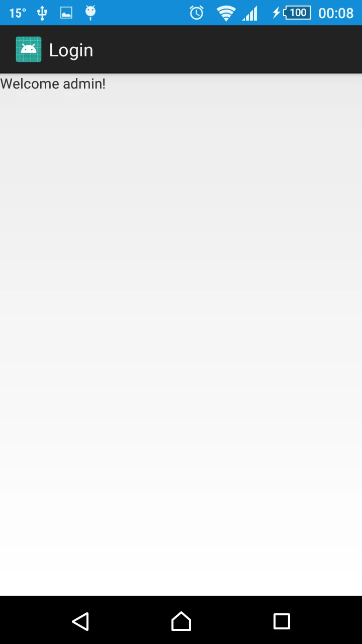 welcome page after login has taken place